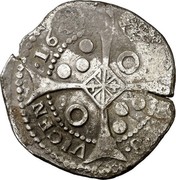 Spain 5 Reales lozenge 1641 KM# 74 CIVITAS VICEN 1641 coin reverse Spain 5 Reales lozenge 1641 KM# 74 CIVITAS VICEN 1641 coin reverse