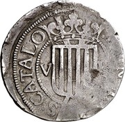 Spain 5 Reales (Granollers) KM# 65 V R PRINCIPATVS CATALO coin obverse Spain 5 Reales (Granollers) KM# 65 V R PRINCIPATVS CATALO coin obverse