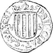 Spain 5 Sous Barcelona 1641 KM# 49 V S PRINCIPAT CATALON coin obverse Spain 5 Sous Barcelona 1641 KM# 49 V S PRINCIPAT CATALON coin obverse