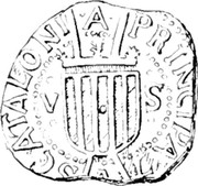Spain 5 Sous Berga 1641 KM# 42 V S PRINCIPATVS CATALONIAE coin obverse Spain 5 Sous Berga 1641 KM# 42 V S PRINCIPATVS CATALONIAE coin obverse