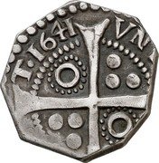 Spain 5 Sous Louis XIII 1641 KM# 48 VNIVERTAS OLOT 1641 coin reverse Spain 5 Sous Louis XIII 1641 KM# 48 VNIVERTAS OLOT 1641 coin reverse