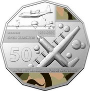 Australia 50 Cents 100 Years RAAF - Lockheed C-130 Hercules 2021 LOCKHEED 1958-2021 C-130 HERCULES 50 ROYAL AUSTRALIAN AIR FORCE CENTENARY coin reverse Australia 50 Cents 100 Years RAAF - Lockheed C-130 Hercules 2021 LOCKHEED 1958-2021 C-130 HERCULES 50 ROYAL AUSTRALIAN AIR FORCE CENTENARY coin reverse