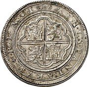 Spain 50 Reales Charles II Crowned Shield 1682 M KM# 196 HISPANIA RVM REX 1682 coin reverse Spain 50 Reales Charles II Crowned Shield 1682 M KM# 196 HISPANIA RVM REX 1682 coin reverse