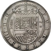 Spain 50 Reales (Philip IV) KM# 81.1 PHILIPPVS IIII D G 50 coin obverse Spain 50 Reales (Philip IV) KM# 81.1 PHILIPPVS IIII D G 50 coin obverse