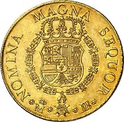 Spain 8 Escudos Fernando VI Madrid 1749 JB KM# 379 NOMINA MAGNA SEQUOR M JB coin reverse Spain 8 Escudos Fernando VI Madrid 1749 JB KM# 379 NOMINA MAGNA SEQUOR M JB coin reverse