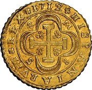 Spain 8 Escudos (Felipe V Madrid) KM# 294 HISPANIARUM REX 1712 coin reverse Spain 8 Escudos (Felipe V Madrid) KM# 294 HISPANIARUM REX 1712 coin reverse