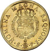 Spain 8 Escudos (Fernando VI Armored) KM# 377.2 NOMINA MAGNA SEQUOR S PJ coin reverse Spain 8 Escudos (Fernando VI Armored) KM# 377.2 NOMINA MAGNA SEQUOR S PJ coin reverse