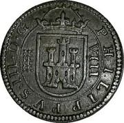 Spain 8 Maravedis Philip III 1604 Aqueduct KM# 9.5 PHILIPVS III D G VIII coin obverse Spain 8 Maravedis Philip III 1604 Aqueduct KM# 9.5 PHILIPVS III D G VIII coin obverse