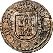 Spain 8 Maravedis Philip III 1618 KM# 16 PHILIPPVS III D G VIII coin obverse Spain 8 Maravedis Philip III 1618 KM# 16 PHILIPPVS III D G VIII coin obverse