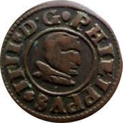 Spain 8 Maravedis Segovia Acueduct 1661 Aqueduct S KM# 12.5 PHILIPPVS IIII D G coin obverse Spain 8 Maravedis Segovia Acueduct 1661 Aqueduct S KM# 12.5 PHILIPPVS IIII D G coin obverse