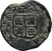 Spain 8 Maravedis Philip IV 1661 B KM# 12.1 HISPANIARVM REX 1661 BR B VIII coin reverse Spain 8 Maravedis Philip IV 1661 B KM# 12.1 HISPANIARVM REX 1661 BR B VIII coin reverse