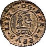 Spain 8 Maravedis Philip IV 1661 TR KM# 12.8 PHILIPPVS IIII D G coin obverse Spain 8 Maravedis Philip IV 1661 TR KM# 12.8 PHILIPPVS IIII D G coin obverse