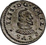 Spain 8 Maravedis Philip IV 1664 Y KM# 161.2 PHILIPPVS IIII D G coin obverse Spain 8 Maravedis Philip IV 1664 Y KM# 161.2 PHILIPPVS IIII D G coin obverse