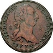 Spain 8 Maravedis Segovia Aqueduct 1772 KM# 408.2 CAROLUS IIII D G HISP REX 8 1772 coin obverse