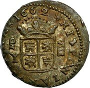 Spain 8 Maravedis Philip IV 1662 MD Y KM# 171.5 HISPANIARVM REX A VIII MD coin reverse Spain 8 Maravedis Philip IV 1662 MD Y KM# 171.5 HISPANIARVM REX A VIII MD coin reverse