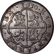 Spain 8 Reales Philip IV 1630 Aqueduct P KM# 76 HISPANIARVM REX 1630 coin reverse Spain 8 Reales Philip IV 1630 Aqueduct P KM# 76 HISPANIARVM REX 1630 coin reverse