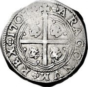 Spain 8 Reales Philip V Crowned Shield 1707 KM# 61 ARAGONVM REX 1707 coin reverse Spain 8 Reales Philip V Crowned Shield 1707 KM# 61 ARAGONVM REX 1707 coin reverse