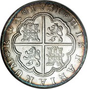 Spain 8 Reales Felipe V Seville 1731 PA KM# 358 HISPANIARUM REX 1731 coin reverse Spain 8 Reales Felipe V Seville 1731 PA KM# 358 HISPANIARUM REX 1731 coin reverse