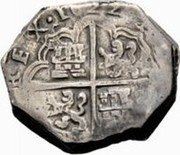 Spain 8 Reales (Philip IV) KM# 39.6 HISPANIARVM REX 1622 coin reverse Spain 8 Reales (Philip IV) KM# 39.6 HISPANIARVM REX 1622 coin reverse