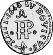 Spain Dinero Louis XIV 1648 KM# 14 LVDOVICVS XIIII 1648 coin obverse Spain Dinero Louis XIV 1648 KM# 14 LVDOVICVS XIIII 1648 coin obverse