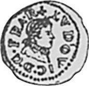 Spain Dinero (Diner, Menudo, Menut) Catalonia ND KM# A97 LVDOVIC. D. G. FRA. coin obverse Spain Dinero (Diner, Menudo, Menut) Catalonia ND KM# A97 LVDOVIC. D. G. FRA. coin obverse