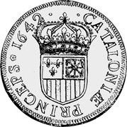 Spain ECU Louis XIII 1642 KM# 114 CATALONIAE PRINCEPS 1642 coin reverse