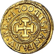 Spain Escudo Carlos II Seville 1700 S M KM# 245 1700 HISPANIARV REX coin reverse Spain Escudo Carlos II Seville 1700 S M KM# 245 1700 HISPANIARV REX coin reverse
