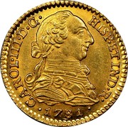 Spain Escudo Sevilla 1781 S CF KM# 416.2 CAROL III D G HISP ET IND R 1781 coin obverse Spain Escudo Sevilla 1781 S CF KM# 416.2 CAROL III D G HISP ET IND R 1781 coin obverse
