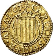 Spain Escudo Carlos III Pretender ND KM# 46 CAROLVS III R ARA 1707 coin obverse Spain Escudo Carlos III Pretender ND KM# 46 CAROLVS III R ARA 1707 coin obverse