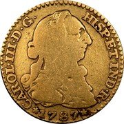 Spain Escudo KM# 416.2a Milled Real Coinage CAROL III D G HISP ET IND R 1787 coin obverse Spain Escudo KM# 416.2a Milled Real Coinage CAROL III D G HISP ET IND R 1787 coin obverse