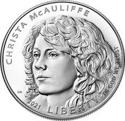 USA One Dollar (Christa McAuliffe) CHRISTA MCAULIFFE 2021 LIBERTY IN GOD WE TRUST coin obverse USA One Dollar (Christa McAuliffe) CHRISTA MCAULIFFE 2021 LIBERTY IN GOD WE TRUST coin obverse