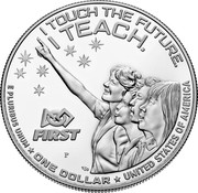 USA One Dollar (Christa McAuliffe) I TOUCH THE FUTURE. I TEACH. E PLURIBUS UNUM ONE DOLLAR UNITED STATES OF AMERICA coin reverse USA One Dollar (Christa McAuliffe) I TOUCH THE FUTURE. I TEACH. E PLURIBUS UNUM ONE DOLLAR UNITED STATES OF AMERICA coin reverse