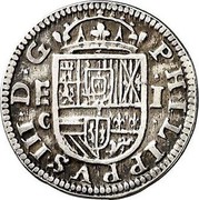 Spain Real Philip III 1607 C KM# 27 PHILIPPVS III D G C I coin obverse Spain Real Philip III 1607 C KM# 27 PHILIPPVS III D G C I coin obverse