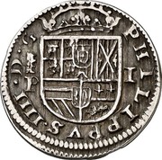 Spain Real Philip IV 1627 Aqueduct P KM# 92 PHILIPPVS IIII D G P I coin obverse Spain Real Philip IV 1627 Aqueduct P KM# 92 PHILIPPVS IIII D G P I coin obverse