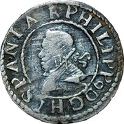 Spain Real Philip III 1638 KM# 23.2 PHILIPP9 D G HISPANIA R coin obverse Spain Real Philip III 1638 KM# 23.2 PHILIPP9 D G HISPANIA R coin obverse