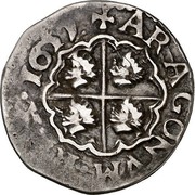 Spain Real Philip III 1651 KM# 36 ARAGONVM REX 1651 coin reverse Spain Real Philip III 1651 KM# 36 ARAGONVM REX 1651 coin reverse