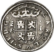 Spain Real Charles II 1681 R KM# 193 CAROLUS II D G BR I coin obverse