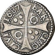 Spain Real Charles II 1687 KM# 45 BARCINO CIVI 1687 coin reverse Spain Real Charles II 1687 KM# 45 BARCINO CIVI 1687 coin reverse