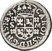 Spain Real Charles II De Vellon 1700 M KM# 241 CAROLVS II D G HIS REX S M coin obverse Spain Real Charles II De Vellon 1700 M KM# 241 CAROLVS II D G HIS REX S M coin obverse