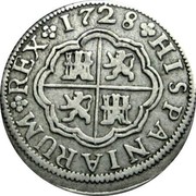 Spain Real Felipe V Cuenca and Seville 1728 P KM# 306.2 1728 HISPANIARUM REX coin reverse Spain Real Felipe V Cuenca and Seville 1728 P KM# 306.2 1728 HISPANIARUM REX coin reverse