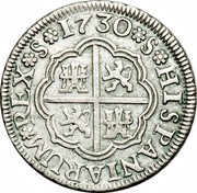 Spain Real Felipe V Seville 1730 KM# 339 HISPANIARUM REX S S 1730 coin reverse Spain Real Felipe V Seville 1730 KM# 339 HISPANIARUM REX S S 1730 coin reverse