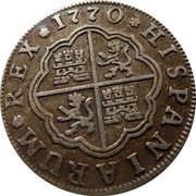 Spain Real (2 Reales de Vellon) Charles III 1770 S CF KM# 387.2 HISPANIARUM REX 1770 coin reverse Spain Real (2 Reales de Vellon) Charles III 1770 S CF KM# 387.2 HISPANIARUM REX 1770 coin reverse