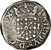 Spain Real (Felipe III) KM# 13 PHILIPVS D G REG I coin obverse Spain Real (Felipe III) KM# 13 PHILIPVS D G REG I coin obverse