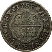 Spain Real Fernando VI 1759 S JV KM# 369.2 1751 HISPANIARUM REX coin reverse Spain Real Fernando VI 1759 S JV KM# 369.2 1751 HISPANIARUM REX coin reverse