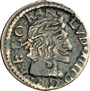 Spain Seiseno Louis XIII 1641 KM# 33 LVD XIII D G R F E CO BAR coin obverse Spain Seiseno Louis XIII 1641 KM# 33 LVD XIII D G R F E CO BAR coin obverse