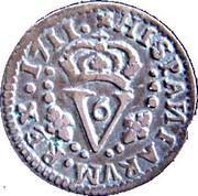Spain Seiseno (Felipe V) KM# 248 HISPANIARVM REX 1711 6 V coin reverse Spain Seiseno (Felipe V) KM# 248 HISPANIARVM REX 1711 6 V coin reverse