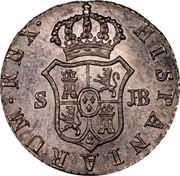 Spain 1/2 Real Sevilla 1832 JB KM# 482.3 HISPANIARUM REX S JB coin reverse Spain 1/2 Real Sevilla 1832 JB KM# 482.3 HISPANIARUM REX S JB coin reverse