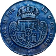 Spain 1/2 Real 1850 KM# 591.1 Kingdom Decimal Coinage ISABEL 2A. POR LA G DE DIOS coin reverse Spain 1/2 Real 1850 KM# 591.1 Kingdom Decimal Coinage ISABEL 2A. POR LA G DE DIOS coin reverse