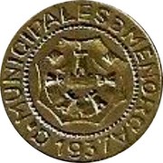 Spain 10 Cts Municipales D Menorca 1937 KM# 2 C.MUNICIPALES D MENORCA 1937 coin obverse Spain 10 Cts Municipales D Menorca 1937 KM# 2 C.MUNICIPALES D MENORCA 1937 coin obverse