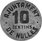 Spain 10 Centims Nulles (1937) KM# 2 AJUNTAMENT 10 CENTIMS DE NULLES coin obverse